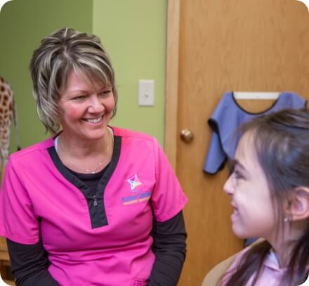 staff talking to patient